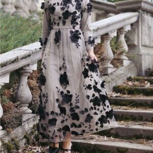 Elegant Black Floral Maxi Dress